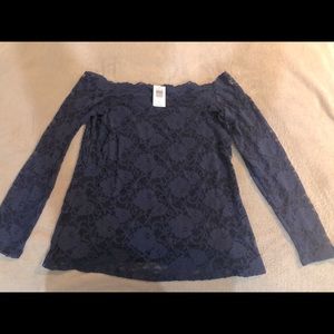 Navy Blue Lace Overlay Torrid Size 1X